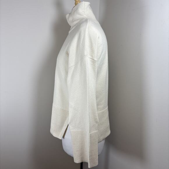 Banana Republic Funnel Neck Wide Sleeve Wool Blend Oversize Minimalist Sweater S - Picture 2 of 10